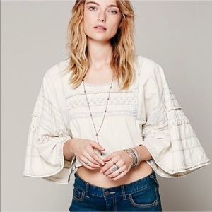 Rare Free People Denim Dreams Crop Top